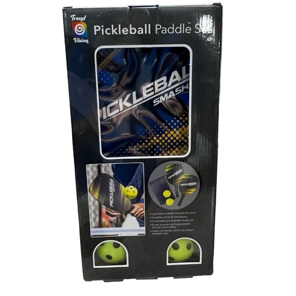 Trend Vision Deluxe Pickleball Paddle Set of 2 Paddles, 2 Balls & Carrying Case‎